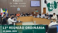 Resumo da 13ª Reunião Ordinária