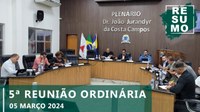 Resumo da 5ª Reunião Ordinária